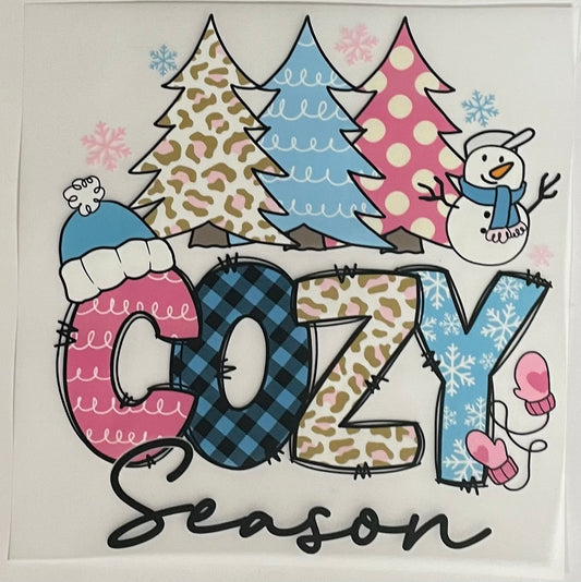 DTF strykemerke gøyale jule tekster: Cozy season..