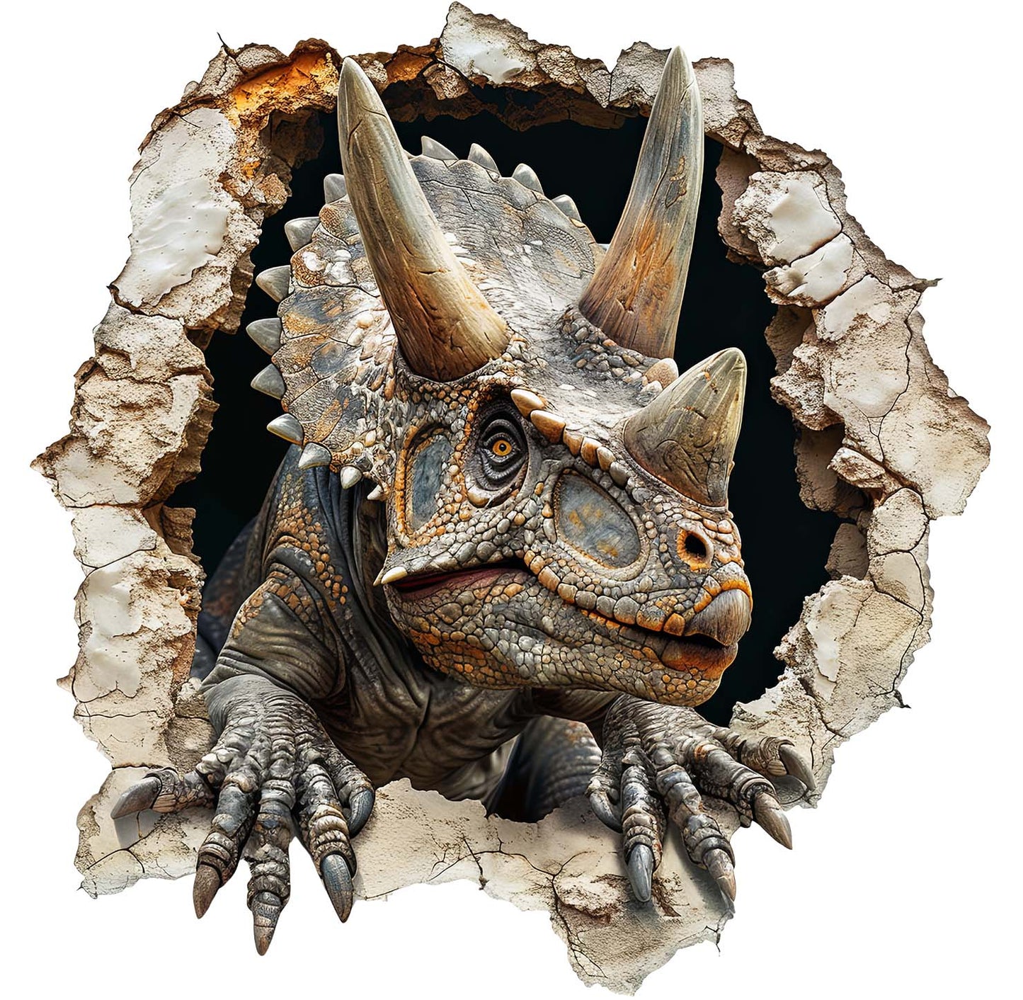 Dtf strykemerker ceratopsian dinosaur stor